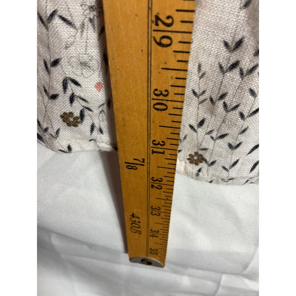 Cynthia Rowley plus size 2X Linen Button Front Blouse Floral Print Long Sleeve - Picture 6 of 7